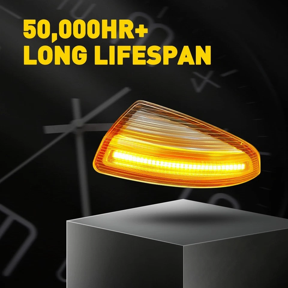 For Benz C250 C280 C300 C350 GLS Dynamic Amber LED Turn Signal Side Mirror Light - Image 4 of 4