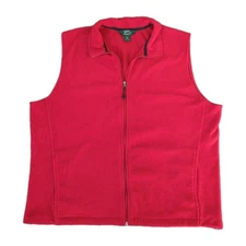 Woolrich Fleece Vest Mens Size 2XL XXL Old Red Pockets Full Zip