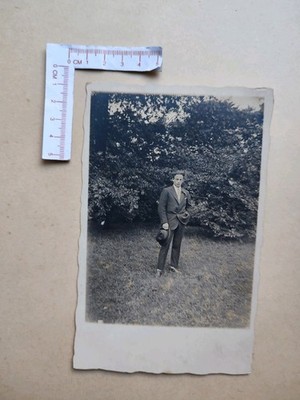   Alte Fotografie Foto 1930er Jahre Wald Mann Junge Natur