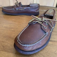 Sperry Top Sider Brown Pebble Leather Boat shoes 10 M