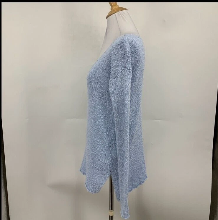 Suéter Talula Mujer XXS 2XS Bebé Azul Tejido Áspero Cuello en V Ventilación Lateral Dobladillo Acrílico Foto 4 de 4