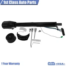 28" GM Steering Column Tilt No Key Universal W 9 Holes Adapter Automatic Black