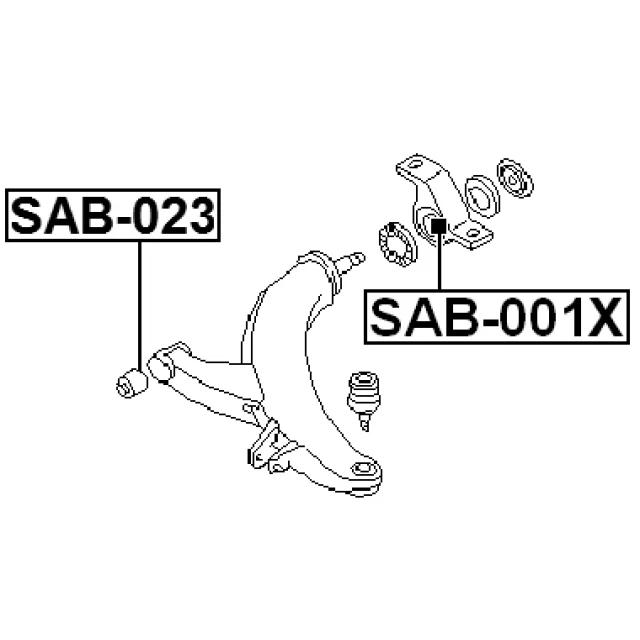 Front Control Arm Bush FEBEST SAB-023 for Subaru Forester Impreza Legacy Outback - Image 2 of 4