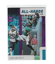 2019 Score Football All Hands Team Inserts Purple Parallel #AHT1 Keelan Cole