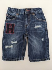 Tommy Hilfiger Boys Distressed Blue Denim Shorts Adj Waist Size 6