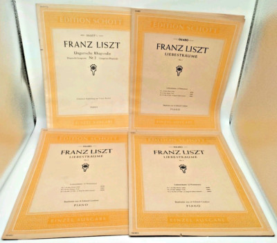   Notenkonvolut 4x Klavier: Franz LISZT - Ed. Schott 6435½ + 6480/1/2 - 1940er