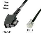 Telefonkabel TAE-F an RJ11 Stecker universal Telefon-Kabel Euro Belegung 3,6,10m