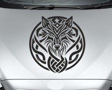 Aufkleber Auto Motorhaube Wikinger Nordic Viking Thor Hammer Wolf Kreis Odin 239