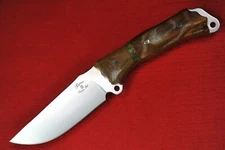 Busse Custom Park Ranger .15" Satin Blade, Micarta G-rexed Oak Wood Handle