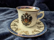 Vintage Austria Demitasse Teacup/Coffee And Saucer Set Hassenpflug Wein