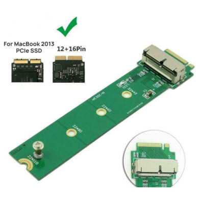 12+16 Pin SSD to M.2 NVME PCI-e Adapter Converter For MacBook Pro 2013-2017 RF