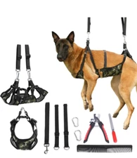 2 in 1 grooming hammok & harness kit for nail trimming XL camo