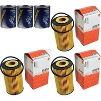 3X Original Mahle / Knecht ÖLfilter OX 401D + 3X SCT Motor Flush MotorspüLung