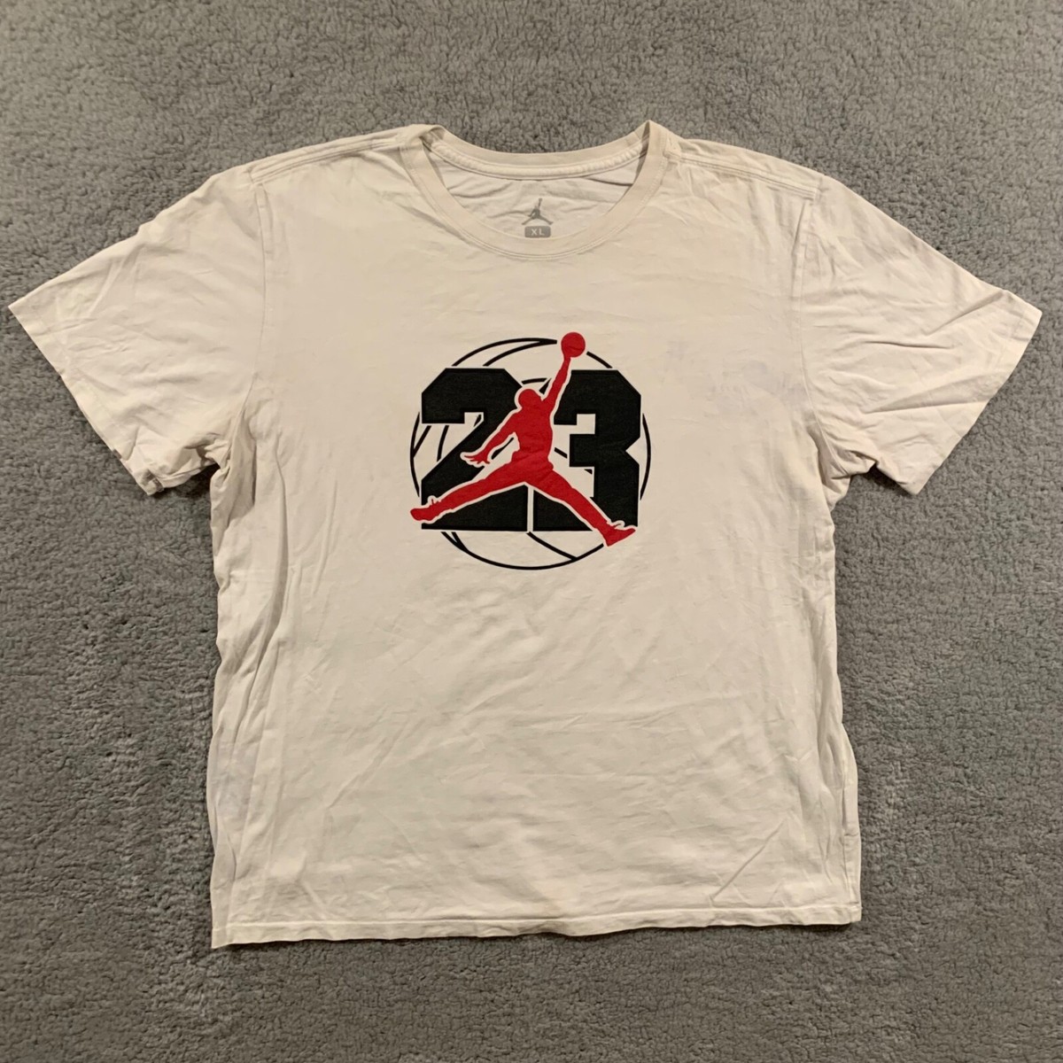 Nike Air Jordan 23 Logo Off White Short Sleeve T Shirt Mens XL
