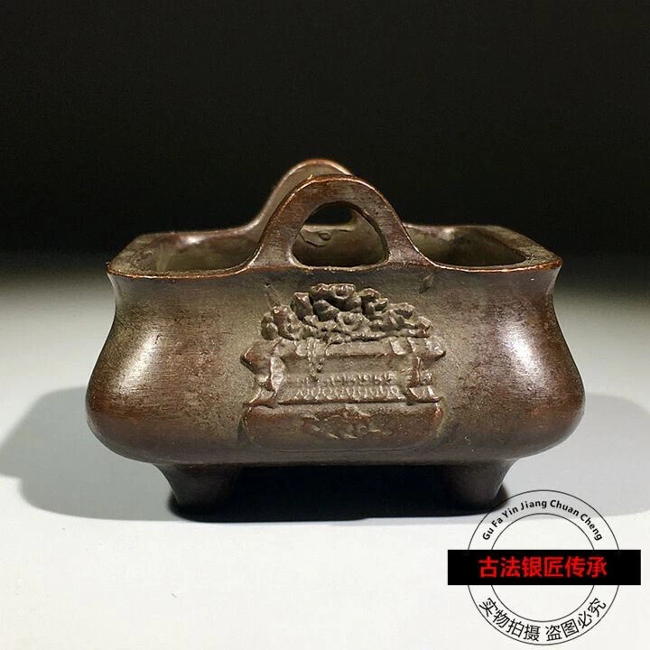 Raro bronce chino fundido a mano figura estatua netsuke quemador de incienso coleccionable Foto 4 de 4