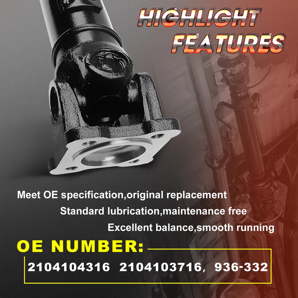 Front Driveshaft Prop Shaft for Mercedes-Benz E320 E430 Automatic AWD 4Matic - Image 3 of 4