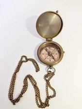 Antique Military WWII Nautical Compass Brass Vintage Pocket Compass Gift