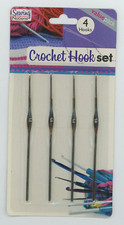 4 Crochet Hook Set Metal Tiny Sizes 1.2, 1.3, 1.4, 1.6 Sewing Notions B4-A9