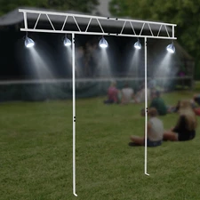 Light Truss Stand System, Trussing DJ Booth Kit 7x8ft Stage DJ Light Stand T-Bar