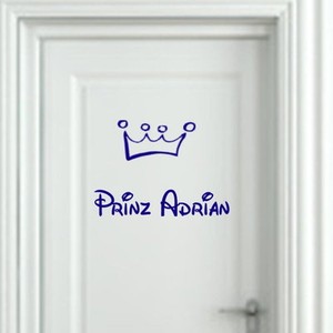 Wandtattoo Turaufkleber Kinderzimmer Wunsch Namen Mit Krone Prinz Jungen Ebay
