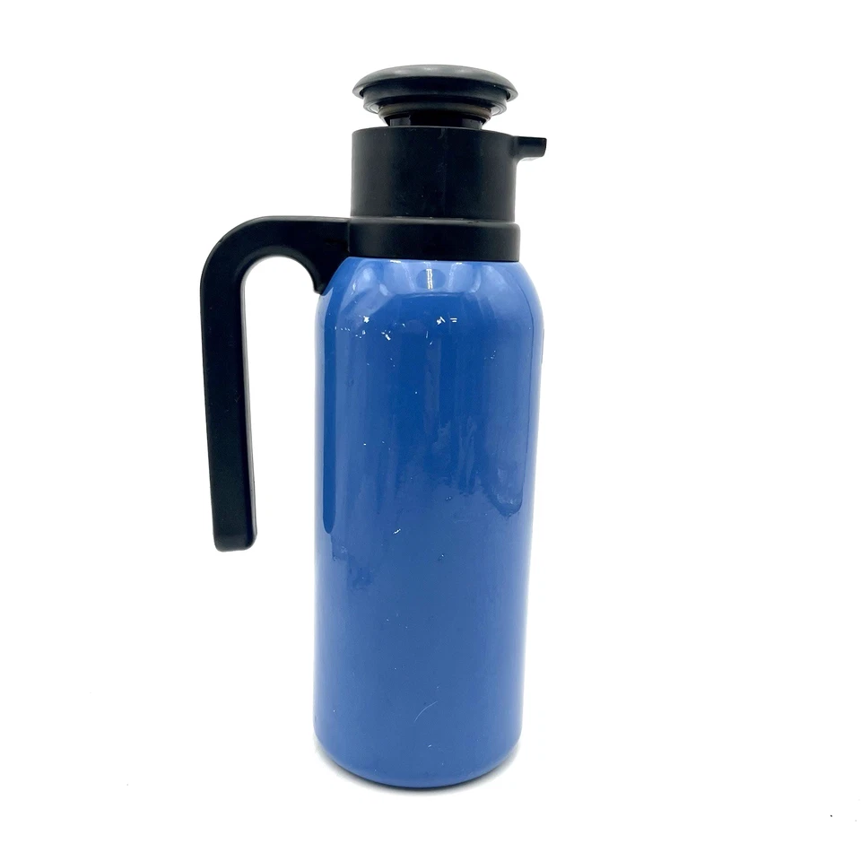 Termo de acero inoxidable botella de vacío Nissan vintage azul japonés raro tgb-900 1 l Foto 3 de 4