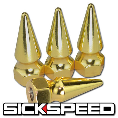4PC SICKSPEED SPIKED BOLT FOR ENGINE BAY DRESS UP KIT M6X1 P6 24K