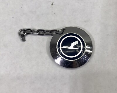 Lufthansa Keychain - Key Ring - Silver Chrome W/ Blue Crane Logo