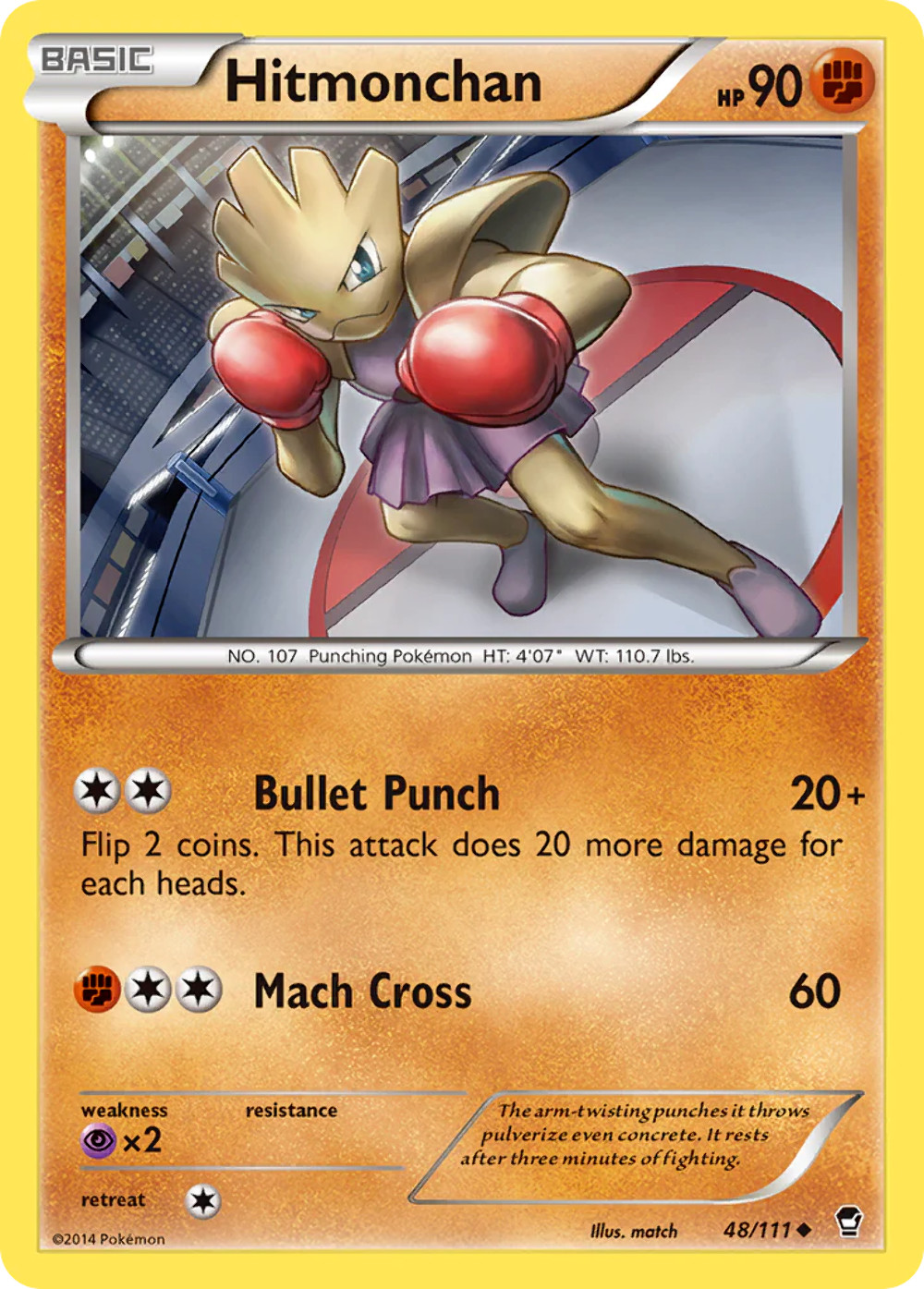 Hitmonchan 48/111 Furious Fists Pokemon Card NM