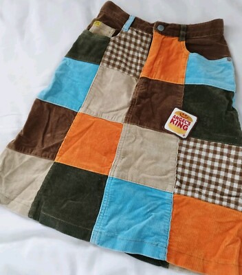 angel blue girls skirt colorful plaid Japanese vintage　kawaii  