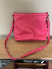 Talbots Pink Pebbled Leather Handbag With Adjustable Strap