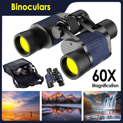 60x60 10000M Waterproof High Definition BAK4 Binoculars Telescope Hunting Travel