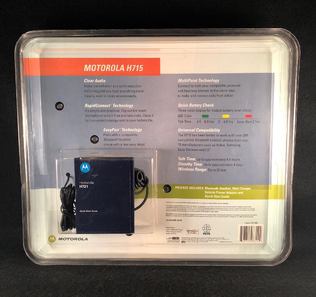 Motorola H715 Black Ear-Hook Headsets | eBay Stock photo