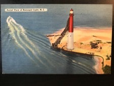 Vintage Postcard 1930-1945 Aerial View Barnegat Light House New Jersey