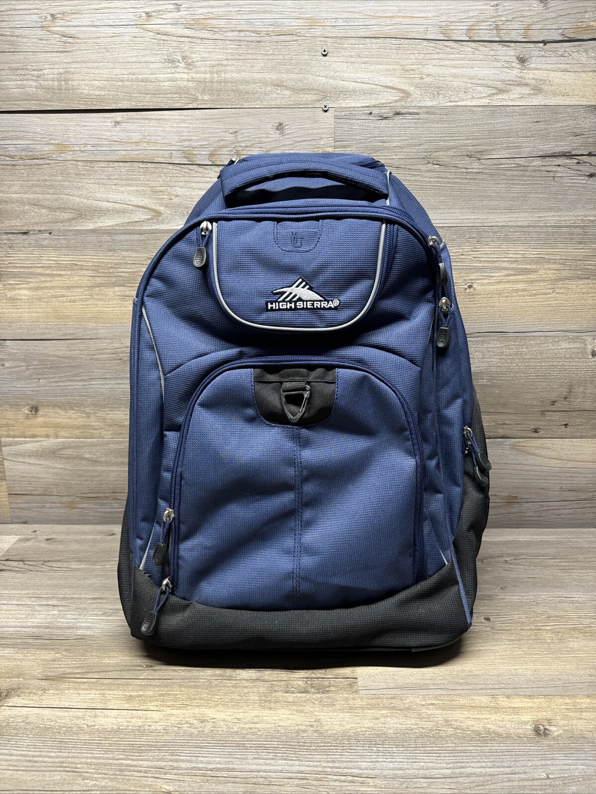 High Sierra Powerglide Wheeled Rolling Backpack Large Blue Used