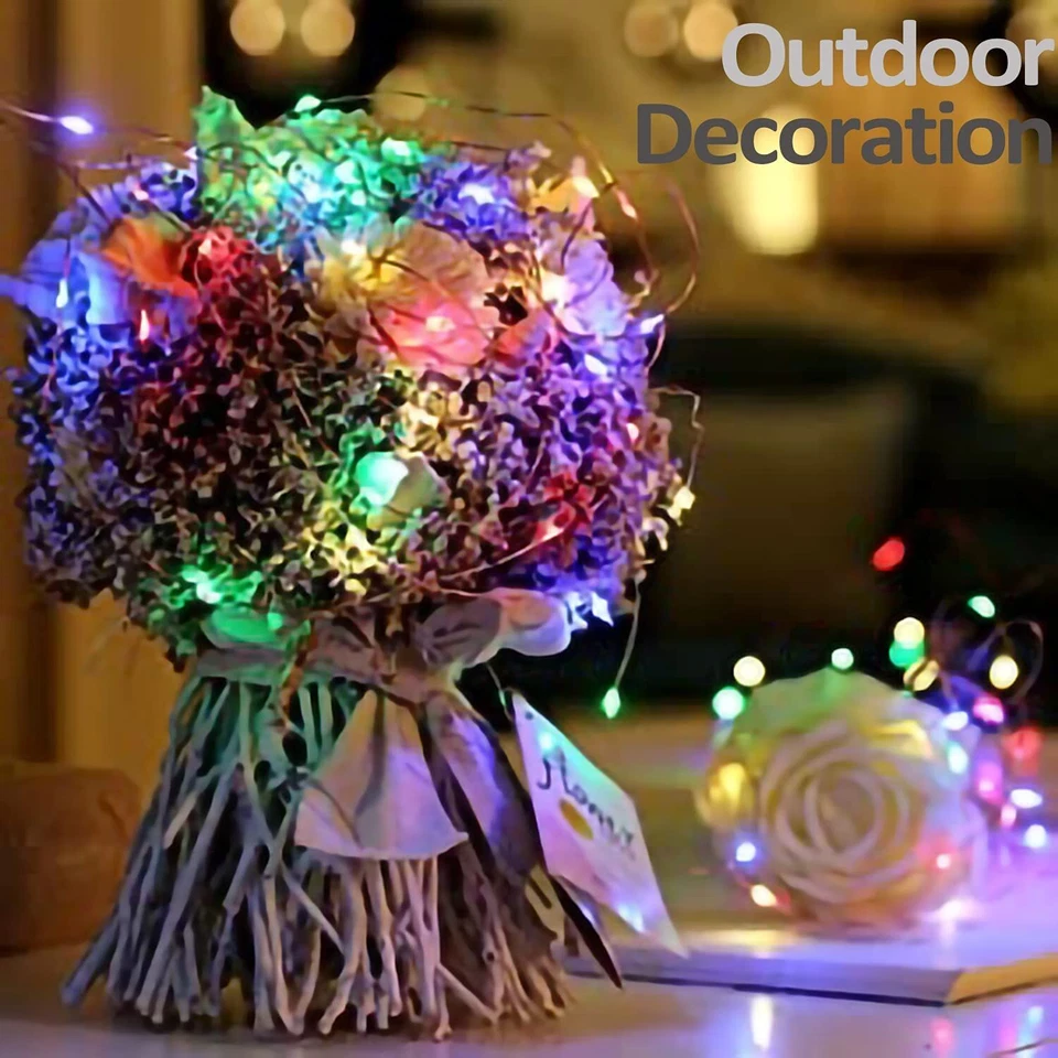 200/100 LED Solar Fairy Lights Christmas Power String Garden Outdoor Party Lamp - Image 3 of 4