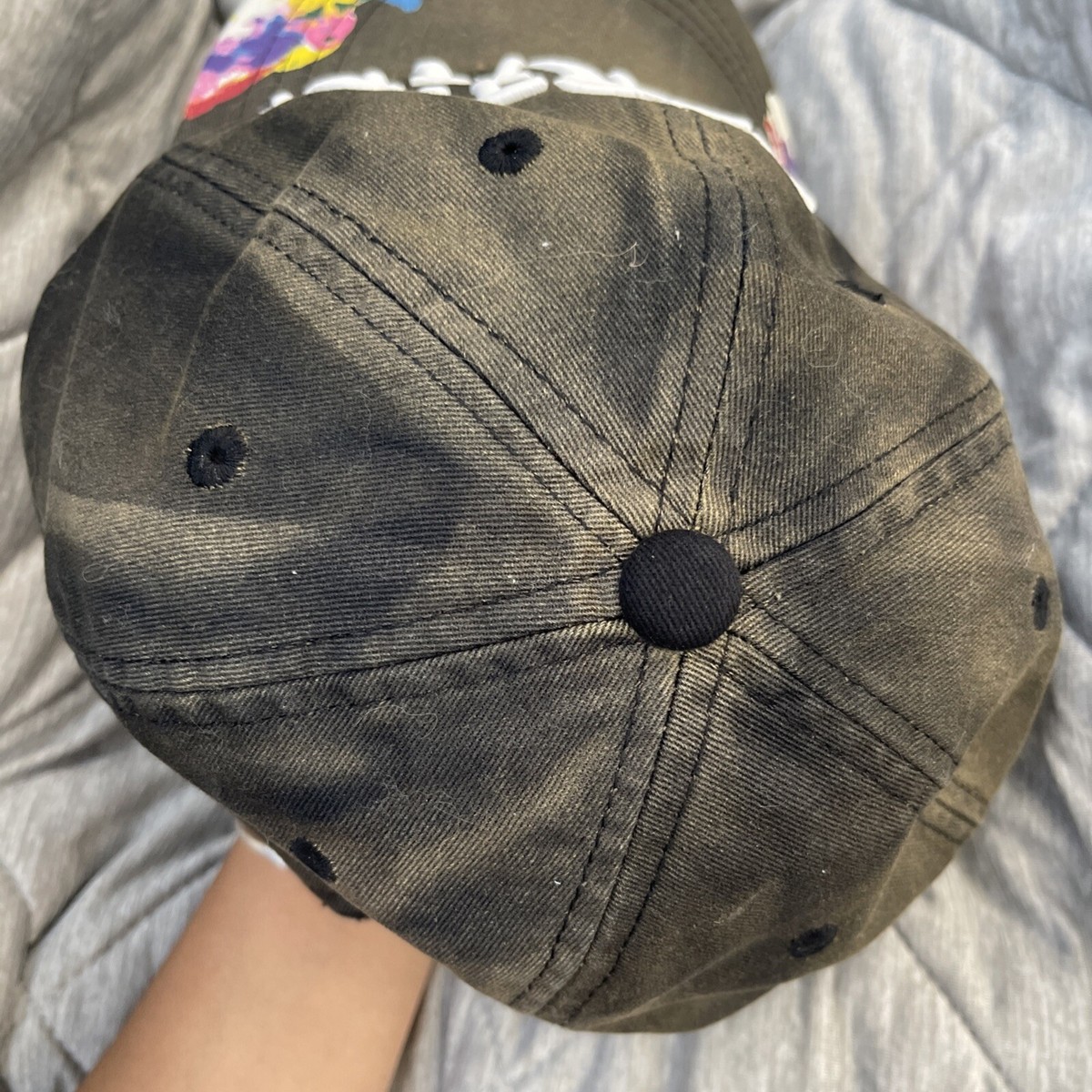 Lanvin Black Cap with Vibrant Paint Design Lanvin x Gallery Deptartment Paint Splatter Strapback Hat  main image 3