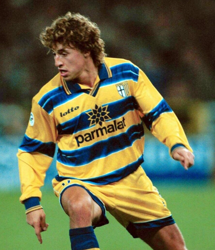 Maillot AC Parma 1999 – Finale UEFA – Crespo #9 – Taille L – Neuf Avec étiquettes
