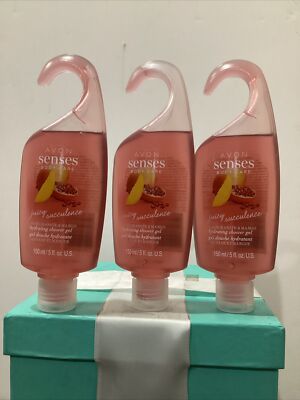 3 Avon Senses Body Care Pomegranate & Mango Hydrating Shower Gel 
