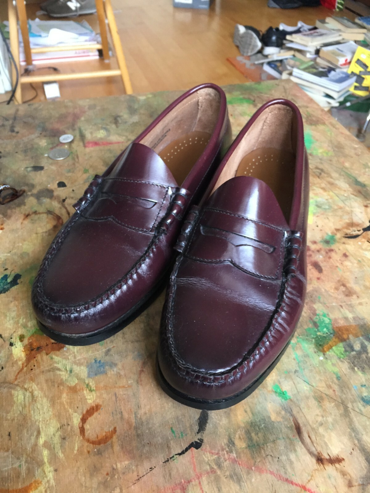 SIZE 9.5 D G.H. Bass Weejuns Beefroll 