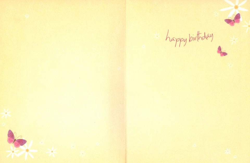 Happy Birthday Pink Butterfly Butterflies White Daisy Leanin' Tree Greeting Card - Image 2 of 3