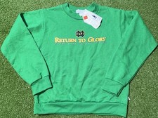 Vintage Notre Dame Fighting Irish Champion Crewneck Sweatshirt Boys Size L Green