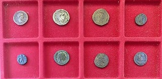 Römische Münzen des Gordianus Septimius Severus und Geta