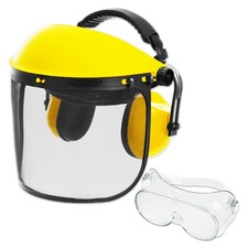 Face Shield Ear Muffs Safety Goggles Adjustable Mesh Visor Protective PPE Kit