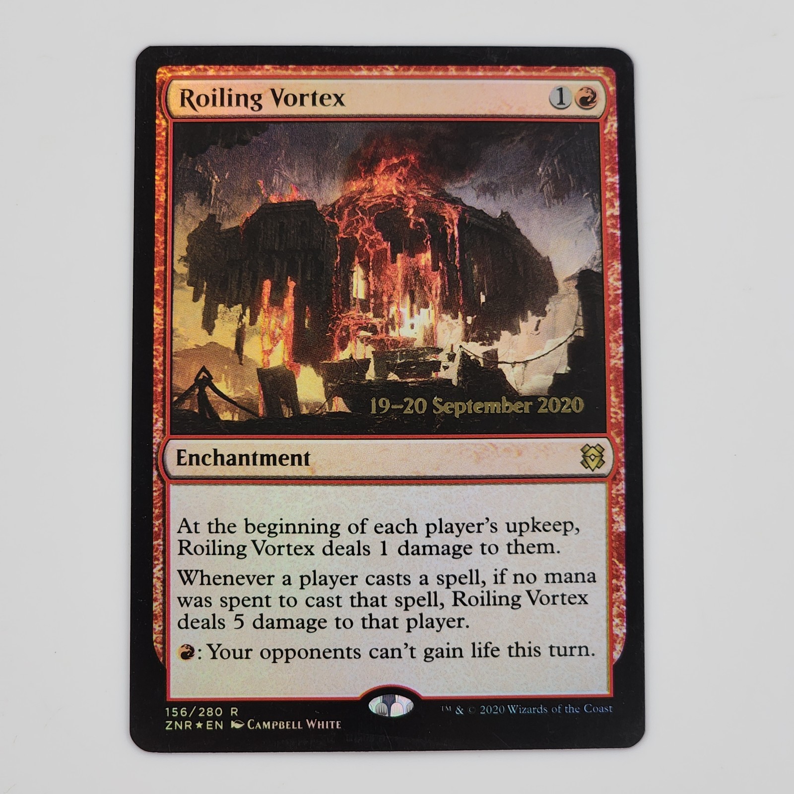 MTG Roiling Vortex Prerelease Foil Promo Zendikar Rising # 156 NM Magic Card Red