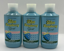 NEW Bath and Body Works Blue Raspberry Burst Body Wash 10 Oz Bottles Set Of 3