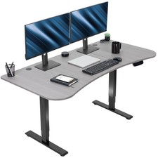 VIVO Dark Gray / Black 63” x 32” Electric Height Adjustable Stand Up Desk