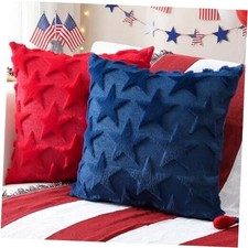 4th of July Pillow Covers 18x18 Set of 2 18" x 18" Pack of 2 Red blue