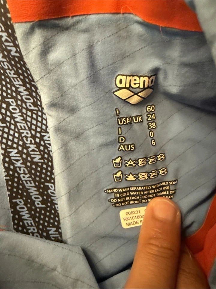 Arena Carbon Core FX Ocean Blue Sz 24 Mens Powerskin Jammer Racing Tech Suit NWT - Image 2 of 4