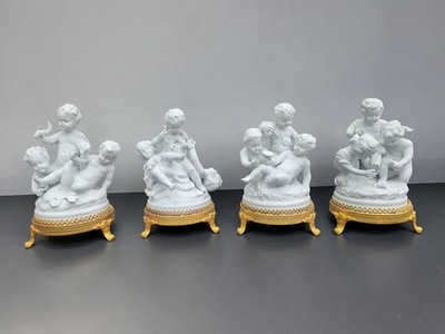 SEt 4 Unterweissbach Porcelain Figurine statue 4 seasons putti cherubs