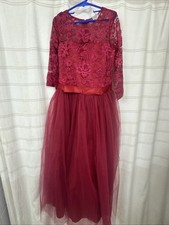 Girl  s Red Holiday Formal Fancy Dress